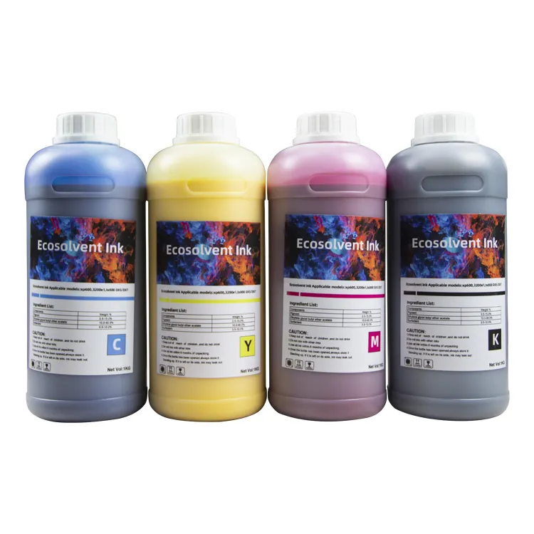 Tinta de impresora eco solvente impermeable ecológica tinta eco solvente tinta ecosolvente a base de agua para Epson et15000/xp600/i3200