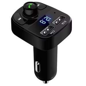 X8ที่ชาร์จในรถยนต์สำหรับเครื่องเล่น QC3.0อะแดปเตอร์ที่ชาร์จแบบเร็วตัวแปลงที่ชาร์จในรถแบบ USB คู่เครื่องส่งสัญญาณ FM สำหรับเครื่องเล่น MP3 - Product Image 1
