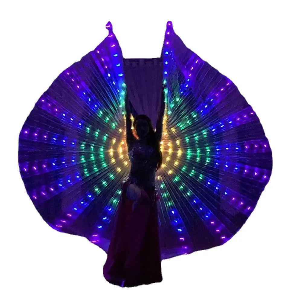 Она танцует 145 см 360 градусов взрослые танцуют светодиодные крылья бабочки изисы для восточных египетских танцоров живота