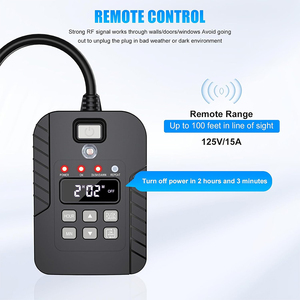 Enchufe de temporizador digital para exteriores de 2 entradas con sensor de luz y sincronización programable (1min-23h59m) -Pantalla LCD Interruptor de alimentación de doble enchufe - Product Image 3