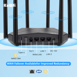 OEM KuWFi C260 SIM-карта 4G WiFi модуль маршрутизатора 1200 Мбит/с двухдиапазонный 32 проводной Cat6 4G беспроводной RJ11 домашнего использования частота 5G - Product Image 4
