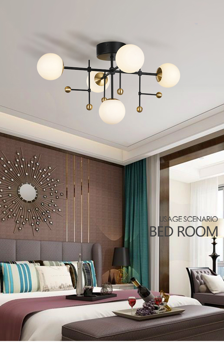 Zun Design contemporary milky white round ball led ceiling chandeliers luxury pendant light fixtures for restaurant