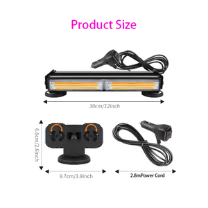12V-24V COB LED Strobe kabin işık çubuğu trafik danışmanı Amber çatı 2 yan yanıp sönen acil uyarı lambası manyetik tabanı ile - Product Image 2
