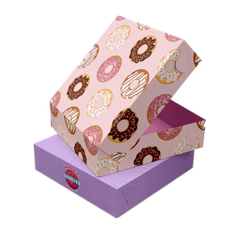 Caja de papel personalizada para tarta, donas, Brownies, caja de papel para tarta Bento y magdalenas, caja para tartas para llevar con logotipo