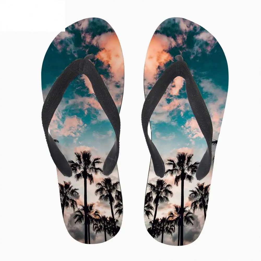 Pantufa de borracha personalizada, chinelos de borracha da moda para mulheres, estilo havaiano, praia tropical, exterior