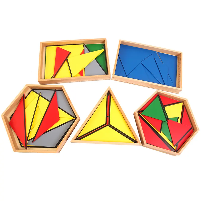 Classificador de matemática em forma de triângulo brinquedos de madeira Montessori materiais de aprendizagem auxiliares de ensino para crianças