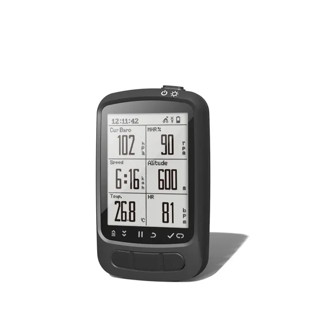 GPS 무선 컴퓨터는 자전거 애호가에게 심박수 센서로 실시간 자전거 데이터 모니터링 작업을 제공합니다.