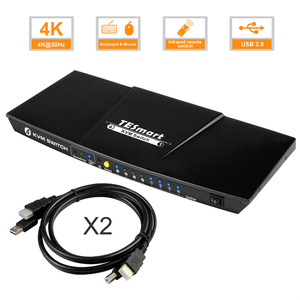 Tesmart High Quality EDID Emulators <strong>Input</strong> <strong>4</strong> <strong>Output</strong> <strong>1</strong> HDMI <strong>KVM</strong> <strong>Switch</strong> Auto Scan 4K30Hz <strong>KVM</strong> <strong>Switch</strong> for Office