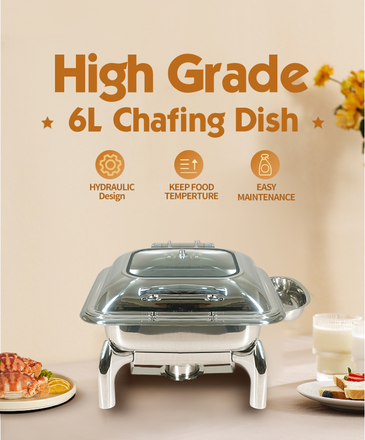 Electric Rectangular Square Heating Eletricnic Electronic Spare Parts F1017-L Eletrinical Hydraulic Chafing Dish