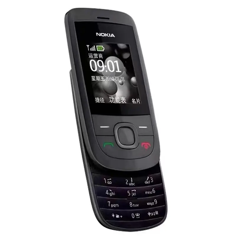 Sınır ötesi cep telefonu 2220S GSM olmayan akıllı düz tahta yaşlı öğrenci sürgülü kapak düğmesi küçük telefon