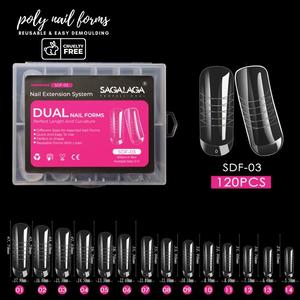 14 tasarımlar temizle tam xxl tırnak poli Uv jel oluşturucu kolay yapı formu parmak poli jel uzatma çift tırnak sistemi formu İpuçları - Product Image 6