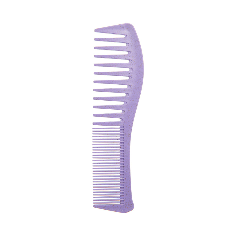 Peine de paja de trigo de doble diente, color morado.