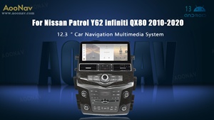 128g רדיו 12.3 אינץ 'עבור ניסן y62 piniti qx80 qx56 2010-2020 אנדרואיד מסך מגע נגן <span class=keywords><strong>GPS</strong></span> ניווט