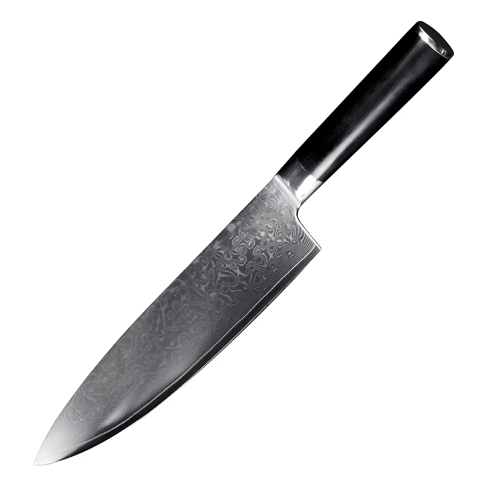 Cuchillo de cocina profesional de 8 pulgadas, mango Damasco G10, precio bajo