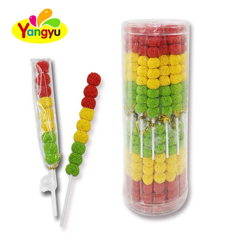 Traffic Light Sabor Frutado Gummy Candy Stick Jelly Ball Lollipop doces macios