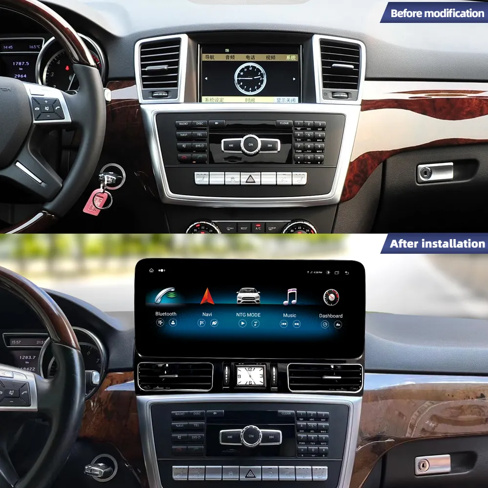 Zlh 12,3 Snapdragon pantalla táctil de 8 núcleos Android 12 Carplay Auto para Benz Gl Ml 350 450 550 W166 X166 reproductor de navegación Dvd para coche