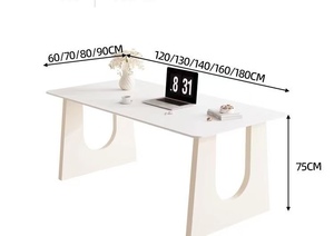Light Luxury Contemporary Style Senior Metal Office <strong>Desk</strong> Cream Rock Board <strong>Simple</strong> <strong>Computer</strong> <strong>Desk</strong> with Extendable Feature Made Iron - Product Image 6
