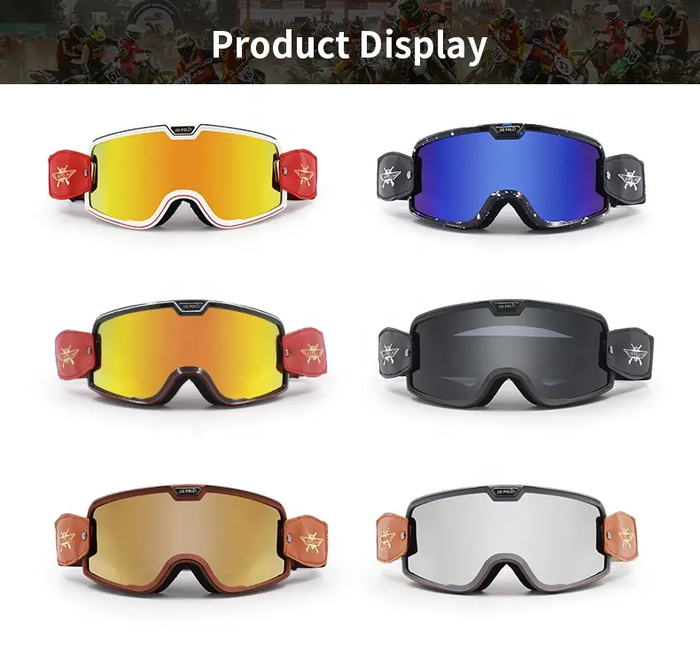 Jiepolly lunettes de moto personnalisées en plein air Mx Sport tout-terrain Atv lunettes de course de vélo de saleté lunettes de