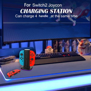 Nintendo Switch <span class=keywords><strong>2</strong></span> Joy-Con için LED göstergeler ile şarj istasyonu oyna