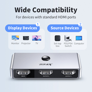 4K para HDMI Interruptor bidireccional de 1x2 Puertos 1 Entrada a 2 salidas HD Video Spliter & Converter 2 en 1 Out Spliter