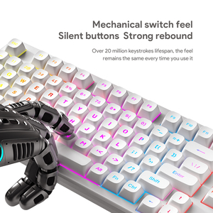 Mới 75 phần trăm RGB Backlit cảm thấy cơ khí USB bàn phím có dây đa chức năng Nút knob 19-Key chống bóng mờ - Product Image 6