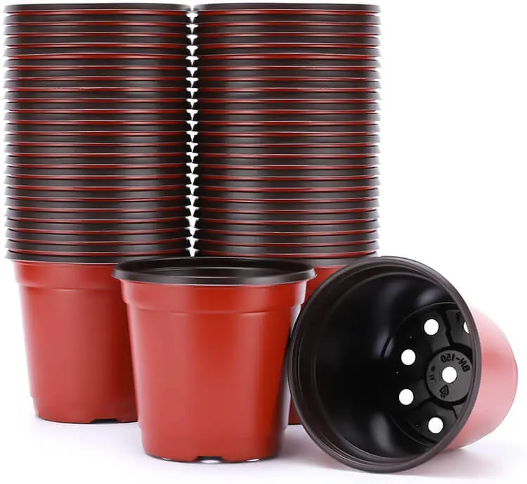 Jardin Maison Fleur Cultiver Pépinière Plante Double Couleur Pots Rouge Pas Cher Plastique Extérieur Moderne Support Fermé Fleur Seau Plastique