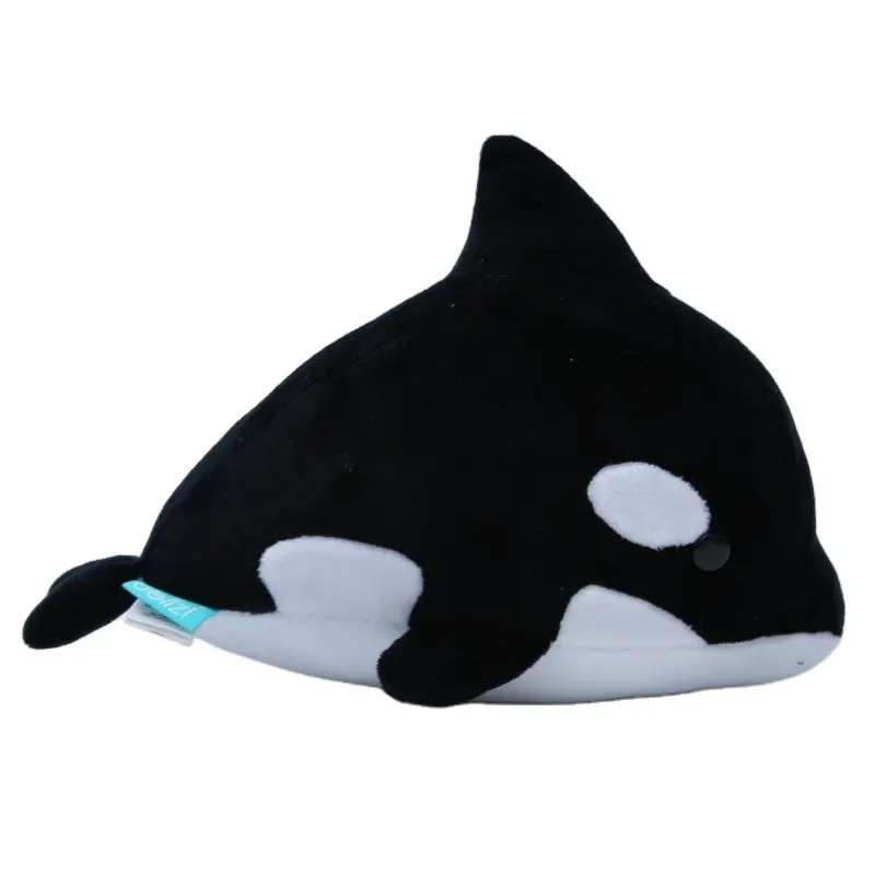 JM9432 Geeme Jouet de promotion en peluche de baleine noire douce personnalisée