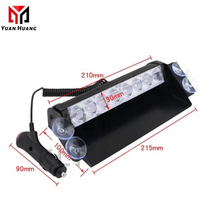 ไฟกระพริบกระพริบ LED 8ดวงสำหรับรถยนต์ WR8LED 12V ไฟเตือนฉุกเฉินกระจกหน้ารถกระพริบสำหรับรถยนต์ - Product Image 3