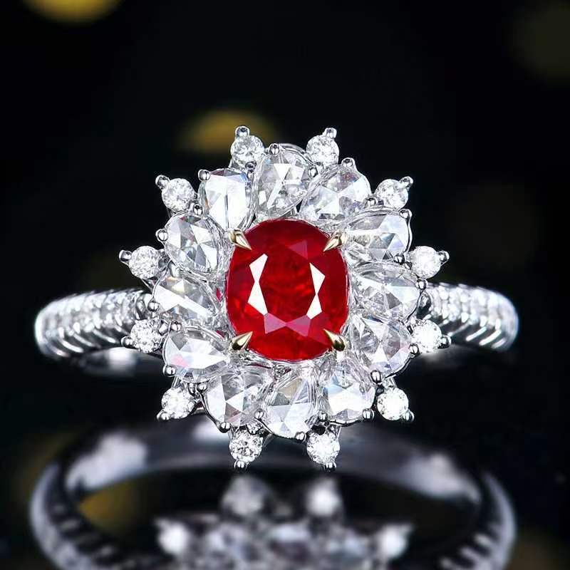 Bague en diamant rubis naturel
