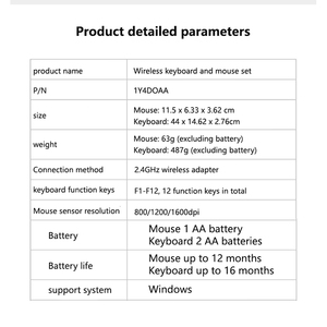 Wireless <strong>Keyboard</strong> and Mouse Set Silent Button <strong>Computer</strong> Office Wireless <strong>Keyboard</strong> and Mouse Set - Product Image 5