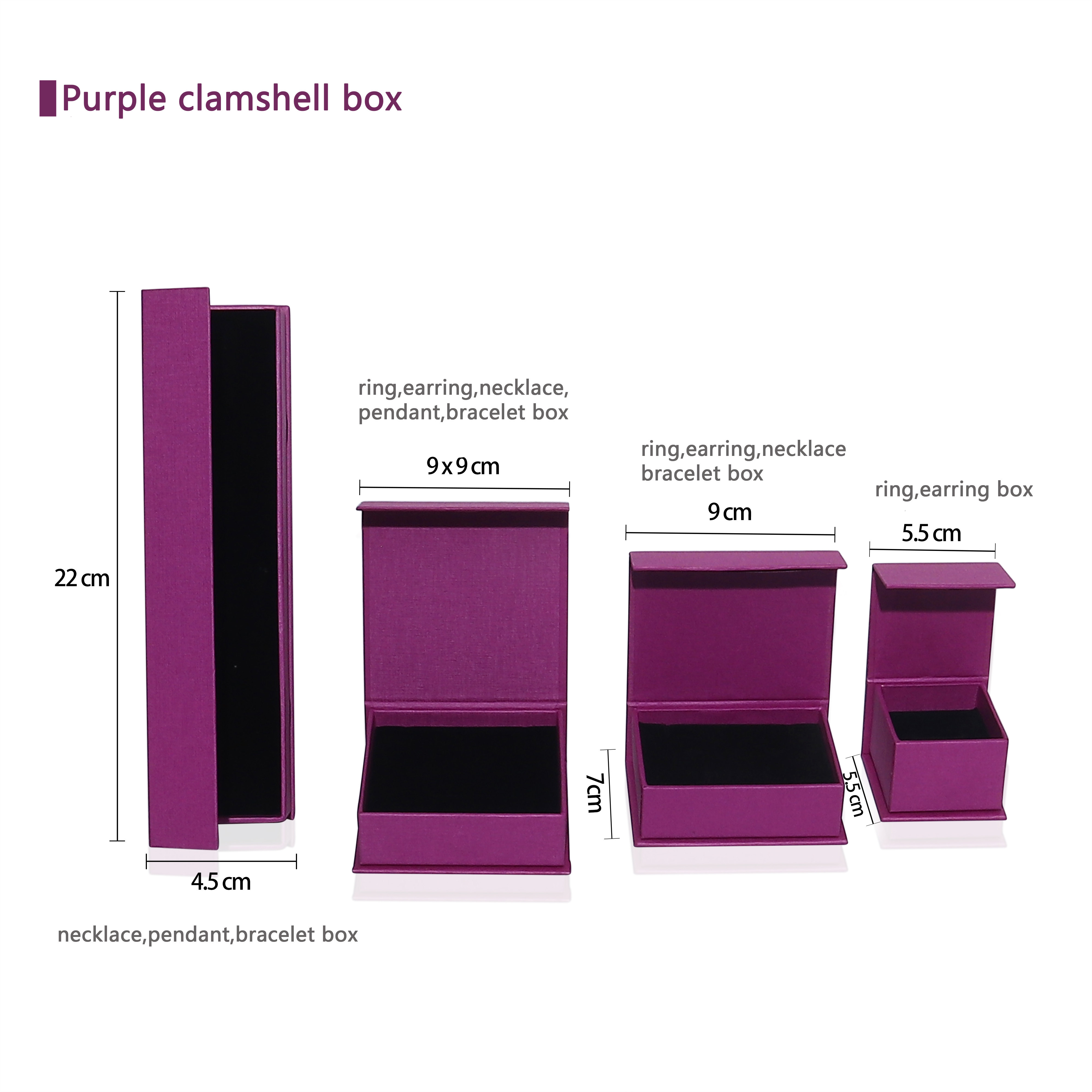 Purple jewelry box set