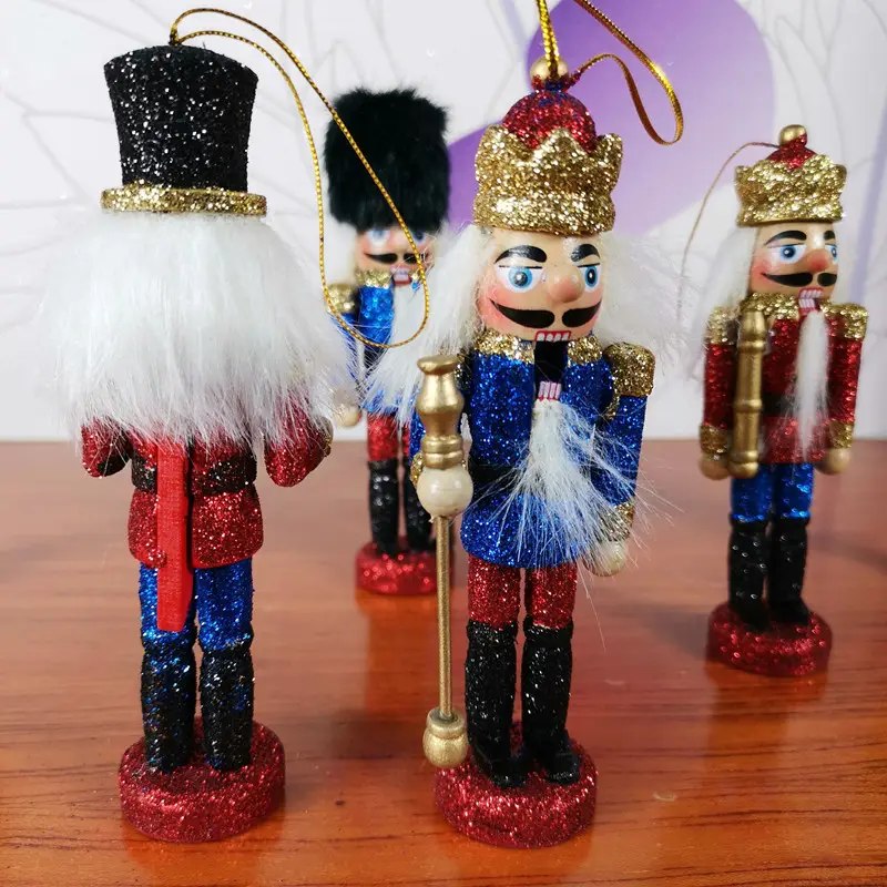 Dekorasi Festival Ornamen Natal Polyresin Buatan Tangan The Nutcracker Walnut Tentara Boneka Patung untuk Rumah Pohon Natal Xma