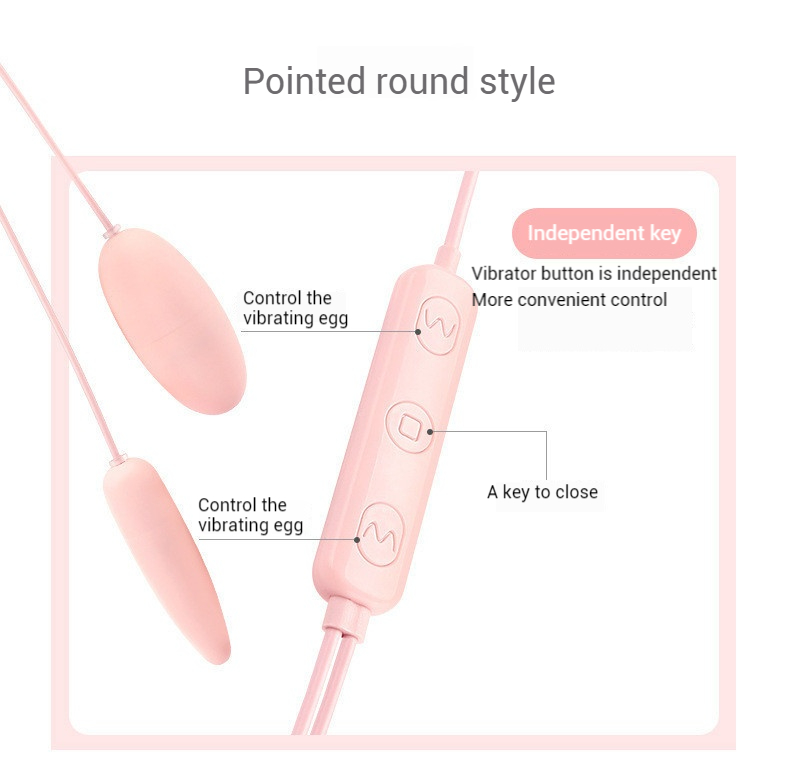 Pink Pointed round double vibrating egg