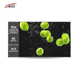 High Quality 60 72 84 92 100 Inch 16:9 Wall <strong>Frame</strong> PVC White Soft Narrow Border 1.2 cm <strong>Fixed</strong> <strong>Frame</strong> Projector Projection <strong>Screens</strong> - Product Image 1