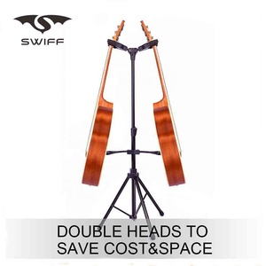 SWIFF U4-<span class=keywords><strong>C</strong></span> cabeças dupla cabide rack de guitarra de madeira suporte de vários instrumentos de cordas