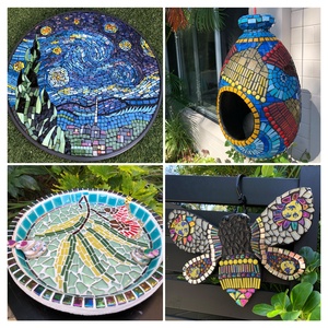 Sinh Thái Men Thủy Tinh Mỏng Tuyến Tính Dải Bề Mặt Mịn Ánh Lóng Ánh Thủy Tinh Khảm Lỏng Gạch Đối Với DIY Thủ Công Mỹ Nghệ - Product Image 2