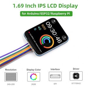 Ruised stok 1.69 inç LCD IPS ekran SPI arayüzü 262K renkler ST7789V2 ekran modülü Arduino ESP32 ahududu Pi için