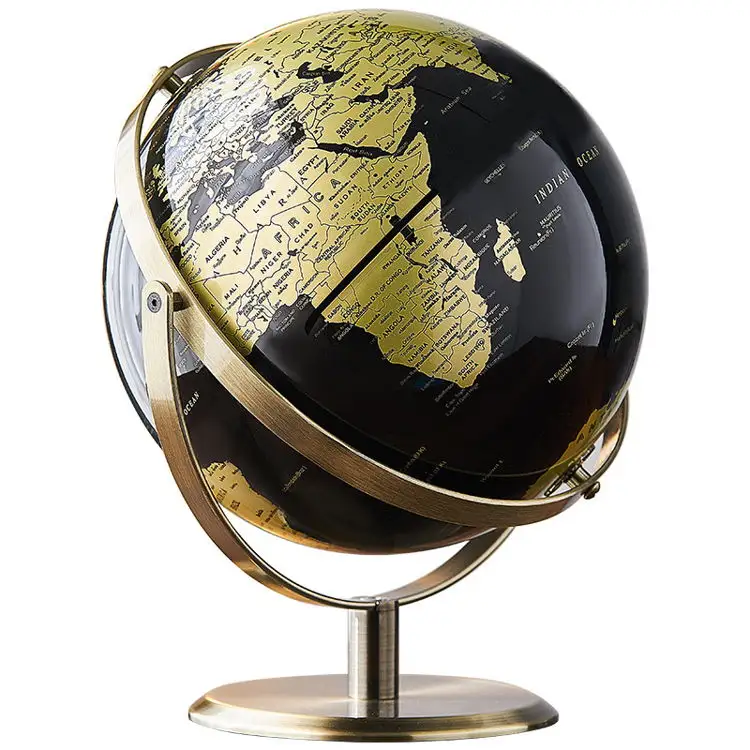 High Quality Teaching Equipment Modern Office Desktop Decoration Globo Terraqueo Giratorio Light Luxury World Globe Decoration