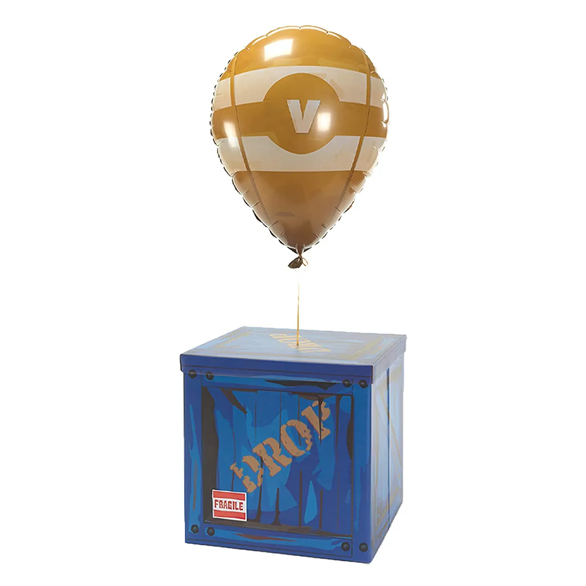 Nicro Custom Large Loot Drop Box Gamer Geburtstags feier liefert eine passende gelbe Ballon Airdrop Box Videospiel box