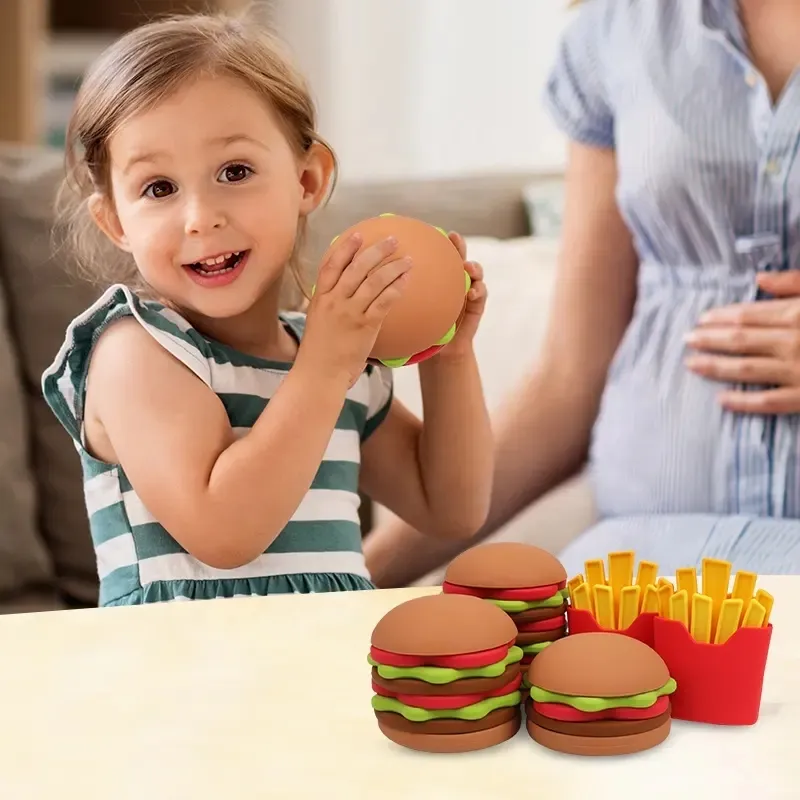 Tersedia Mainan Susun Bayi Mainan Pendidikan Anak-anak Bebas Hamburger BPA Mainan Anak-anak Belajar Anak-anak