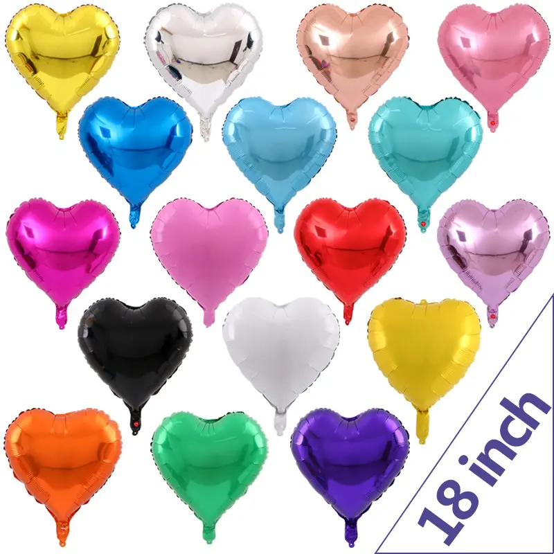 Globos de Mylar con forma de corazón de 18 pulgadas, globos de aluminio con forma de corazón de amor para despedida de soltera, decoraciones para fiesta de cumpleaños y boda