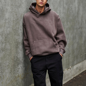 Winter Houd Warm Oem Zwaargewicht Effen Pullover Sweatshirts <span class=keywords><strong>Fleece</strong></span> Hoody Sportkleding Oversized Tops Hoodie Voor Heren - Product Image 2