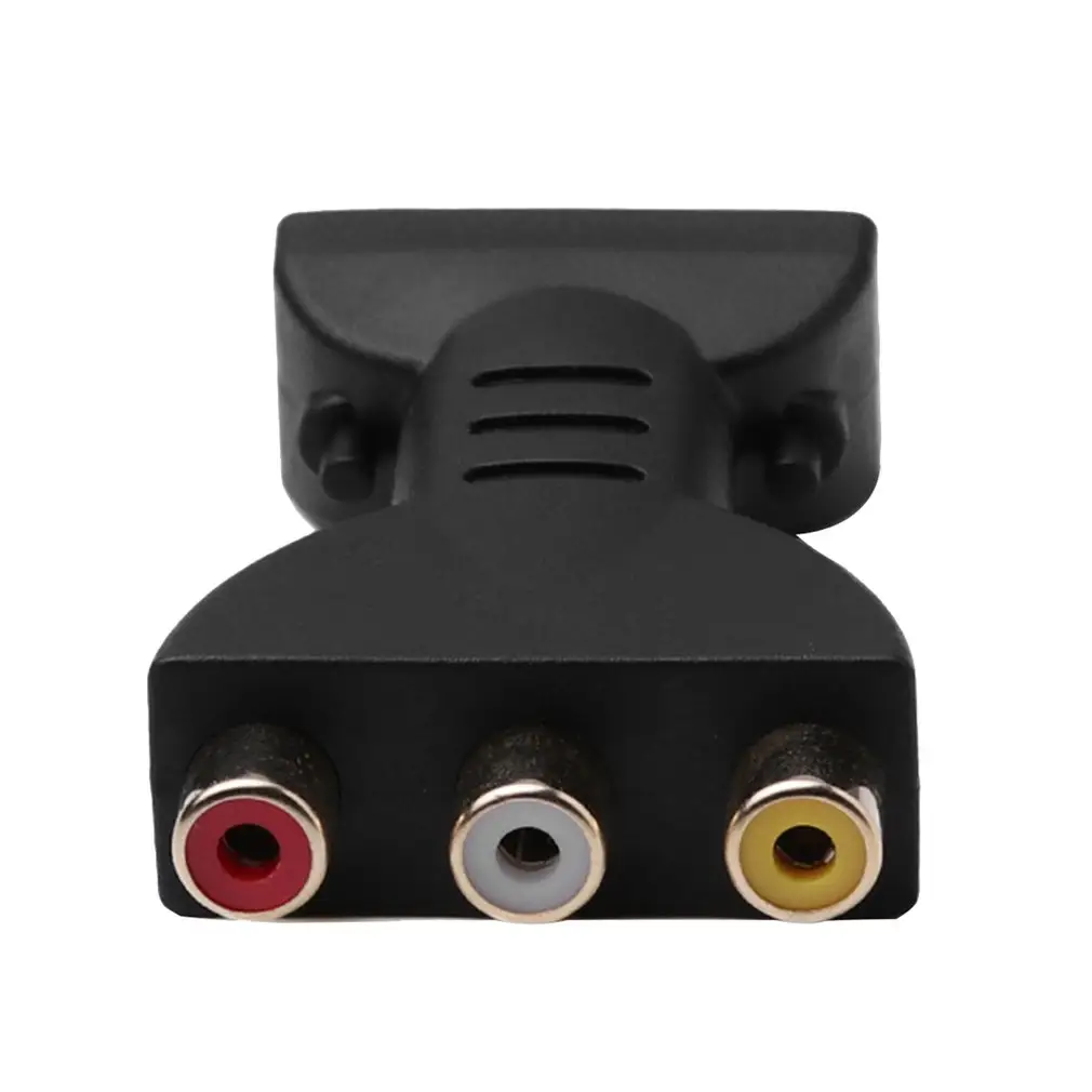 Nuevo alta calidad chapado en oro HD a 3 RGB RCA Video Audio adaptador AV componente convertidor