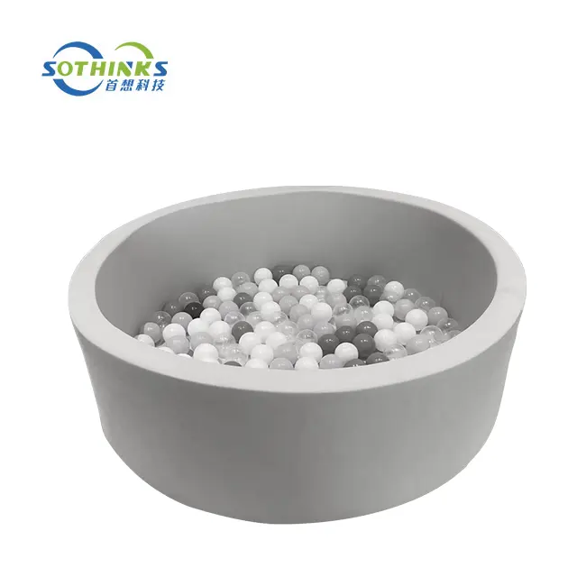 Morbido pozzo di schiuma grigia a buon mercato per interni ed esterni con palline per bambini in sicurezza per bambini parco giochi al coperto pit play ball pool foam grey ball pit