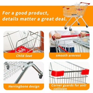 Carrefour Heavy-Duty siêu thị mua sắm giỏ hàng với bốn bánh xe tiện ích lưới sắt thiết kế tuyệt vời giá trị cho tiền - Product Image 5