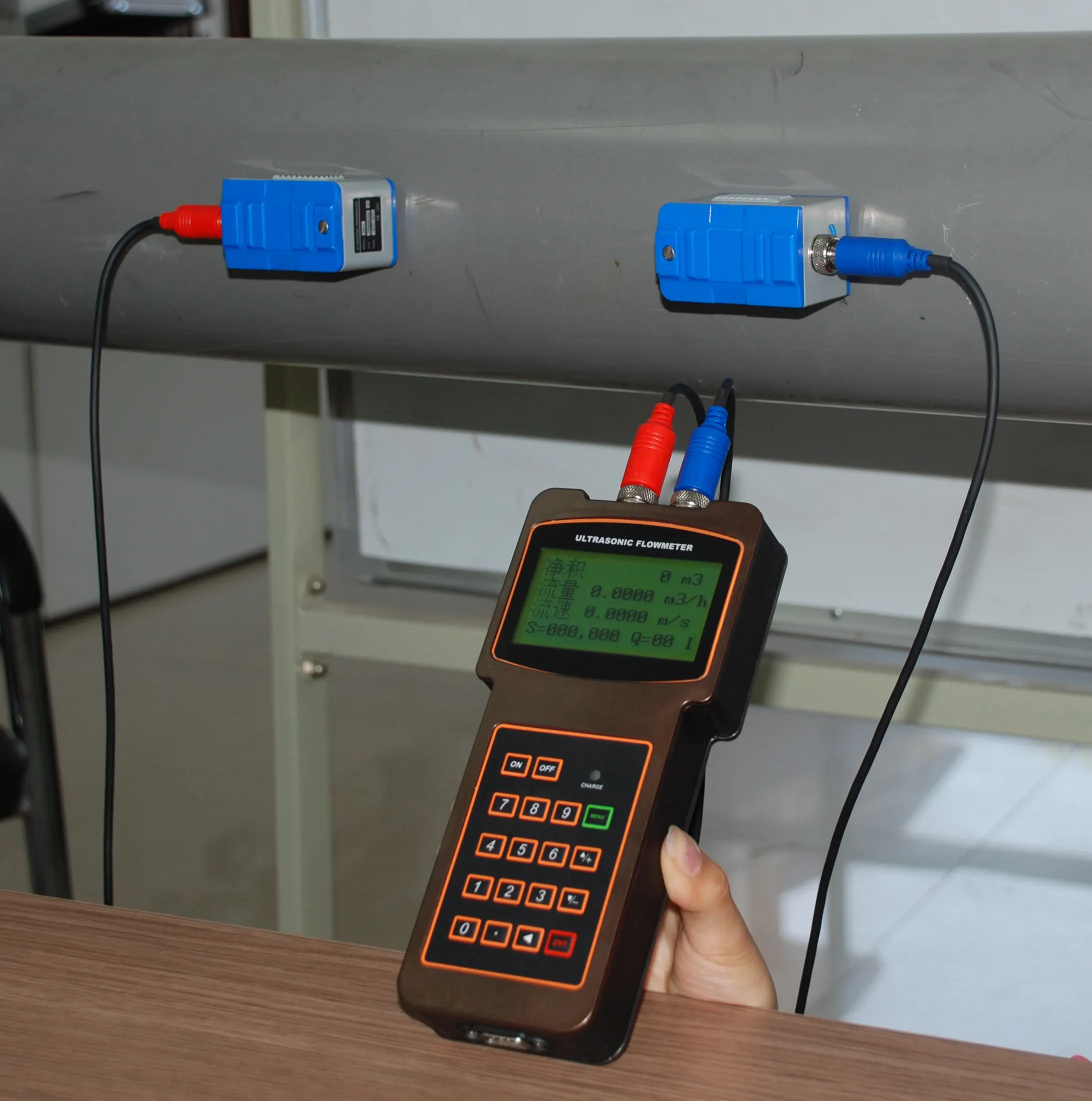 Smart wasser flow meter handheld tragbare ultraschall-durchflussmesser