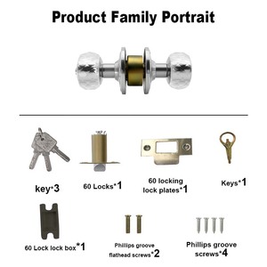 SS Communication ANSl Grade Door <strong>Lock</strong> 70mm Cylindrical Latch R Knob <strong>Key</strong> Unlock Waterproof and Anti-Theft Durable with 3 <strong>Keys</strong> - Product Image 3