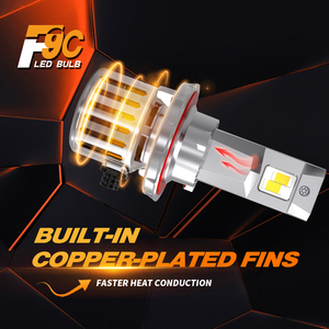 מכונית-fine רב עוצמה הוביל פנס קדמי f9c 90w לכל נורה 16000lm המכונית h11 h7 h4 9005 9006 hb3 hb4 9007 הוביל