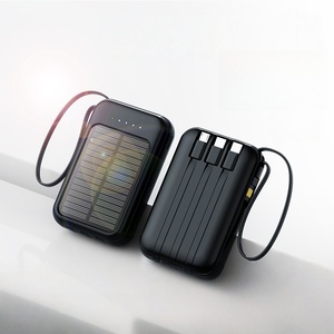 Portable Solar Mini Power Bank 10000mah Four <strong>Outputs</strong> Three <strong>Inputs</strong> Fast Charge <strong>Design</strong> Micro USB <strong>Input</strong> 10W Includes Cable Lanyard - Product Image 1