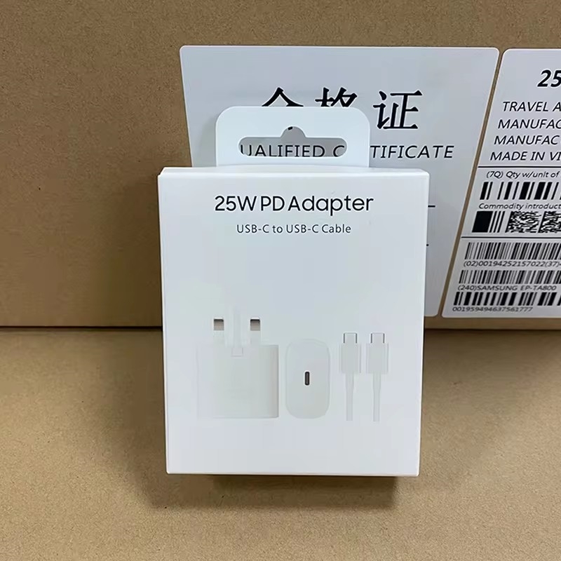 UK Plug Blanc 25W chargeur + Câble + Boîtier